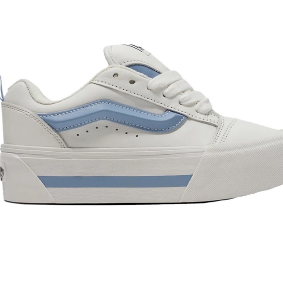 Vans Shoes - Rare Baby Blue Vans Knu-Skool White and Blue Sneakers